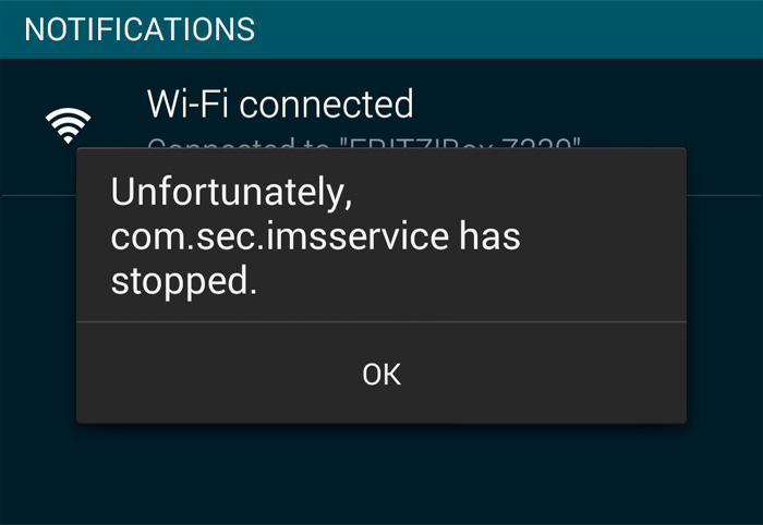 How to fix Samsung Galaxy S5 “Unfortunately, com.sec.imsservice has stopped” error