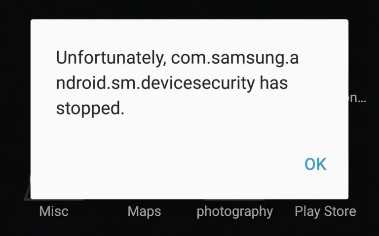 How to fix Samsung Galaxy S7 Edge “Unfortunately, com.samsung.android.sm.devicesecurity has stopped” error