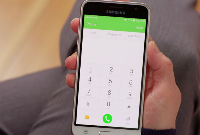 Samsung Galaxy J3 making a call