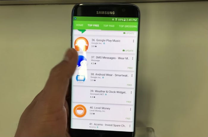 Samsung Galaxy S7 Edge Google Play Store