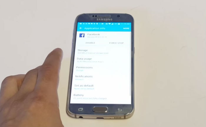 Samsung Galaxy S7 facebook app