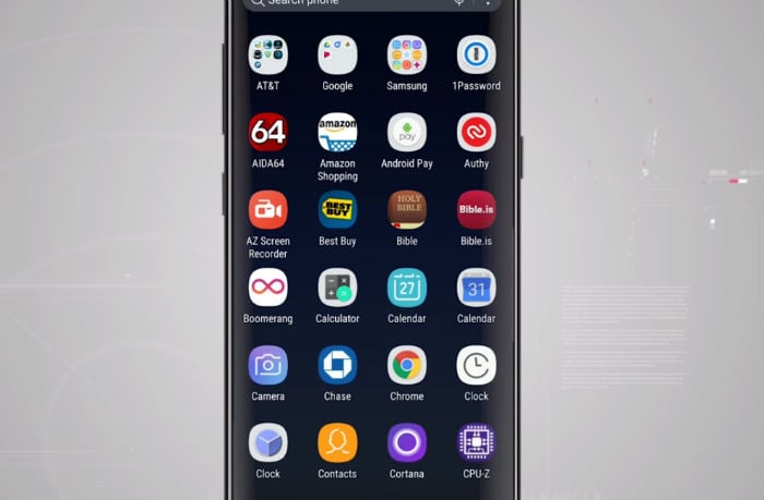 Samsung Galaxy S8 Home screen