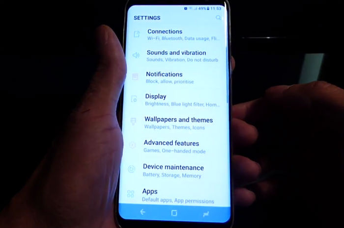 Samsung Galaxy S8 settings has stopped