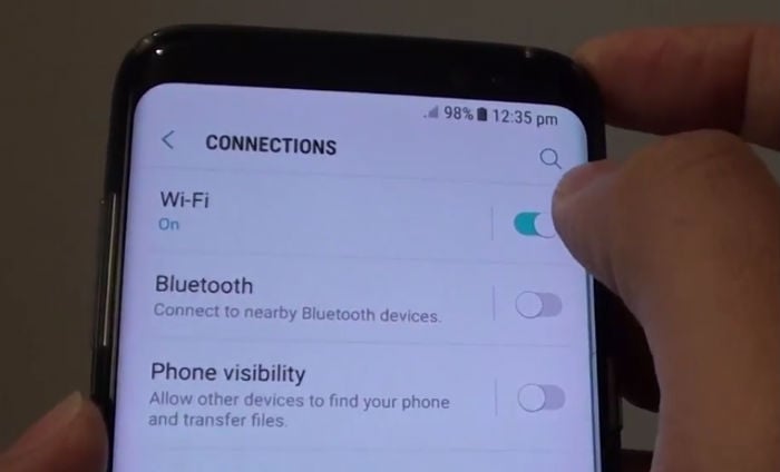 Samsung Galaxy S8 wifi mobile data settings