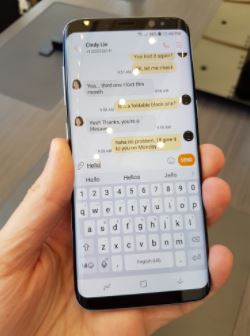 Galaxy S8 messaging app showing “Currently unable to send your message” popup when sending