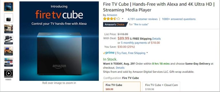 Amazon Fire TV Cube $30 Off Sale For Limited Time