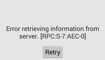Error RPCS 7AEC 0 google play store