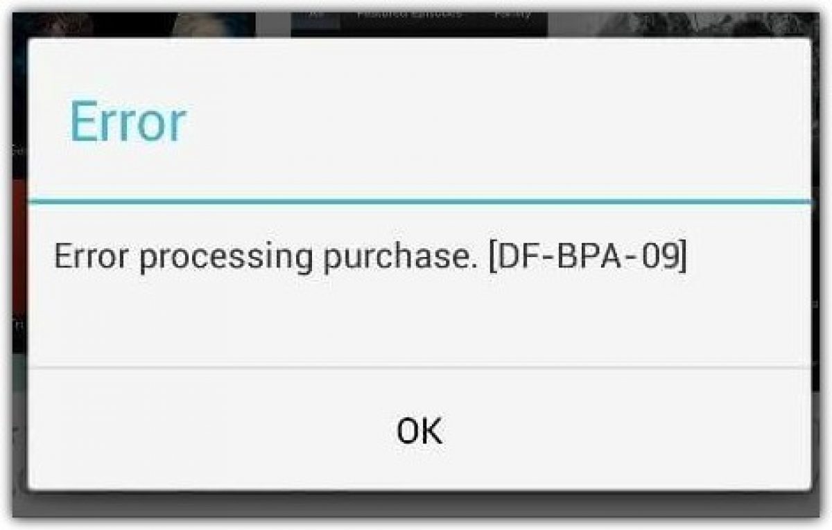 Fehler bei der Verarbeitung des Kaufs von Bisphenol A 13 Android