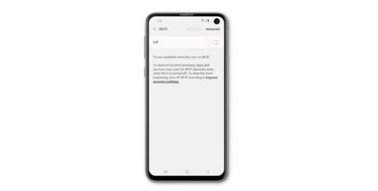 Samsung Galaxy S10e shows “Internet may not be available” error