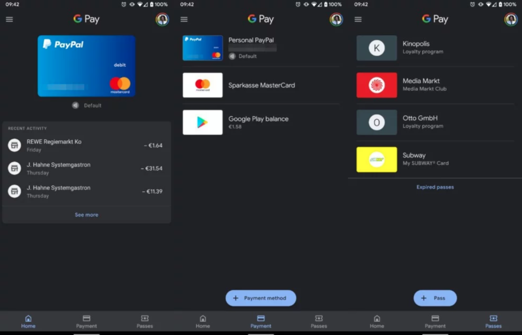 Google Pay Dark Theme