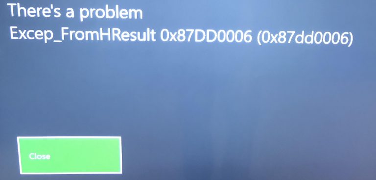 0x87dd0006 xbox one ошибка