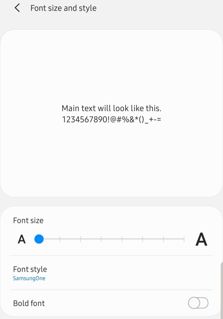 How to make Galaxy Note10+ icons and font smaller | change text message font size