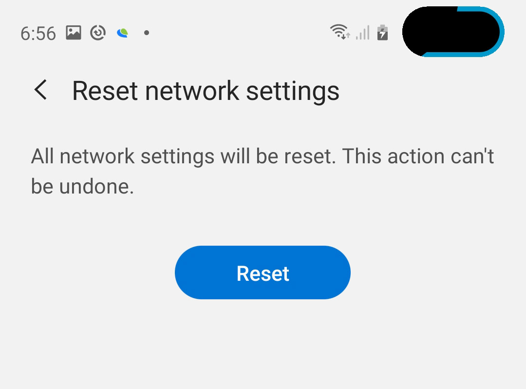 galaxy s10 can't send text message reset network settings