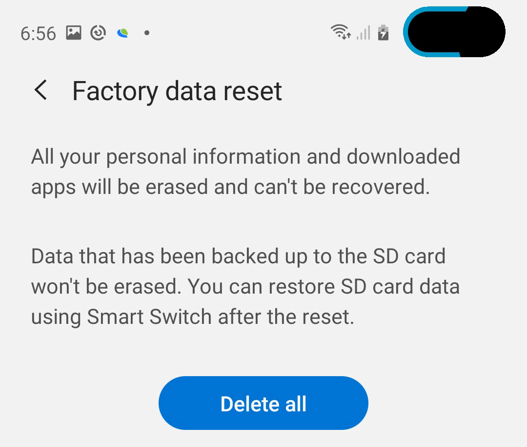 galaxy s10 can't send text messages factory reset