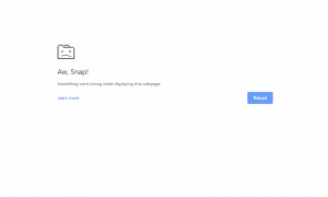 Google Chrome Aw, Snap! Something Went Wrong Error