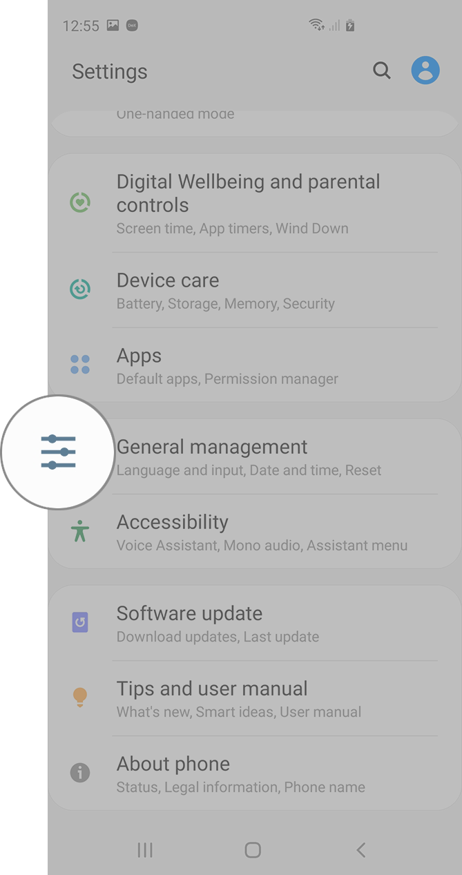 reset all settings galaxy s10 general management