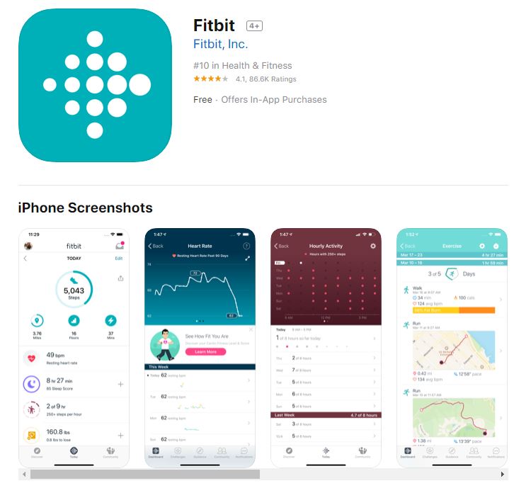 Fitbit in Apple App Store 1