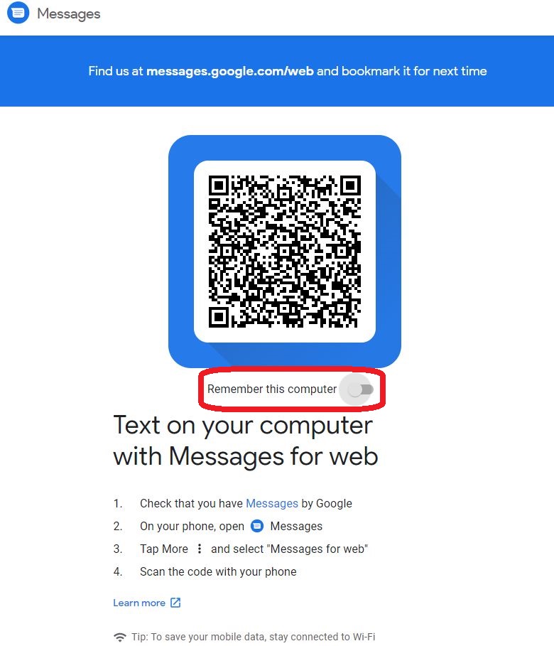 Google Messages on PC