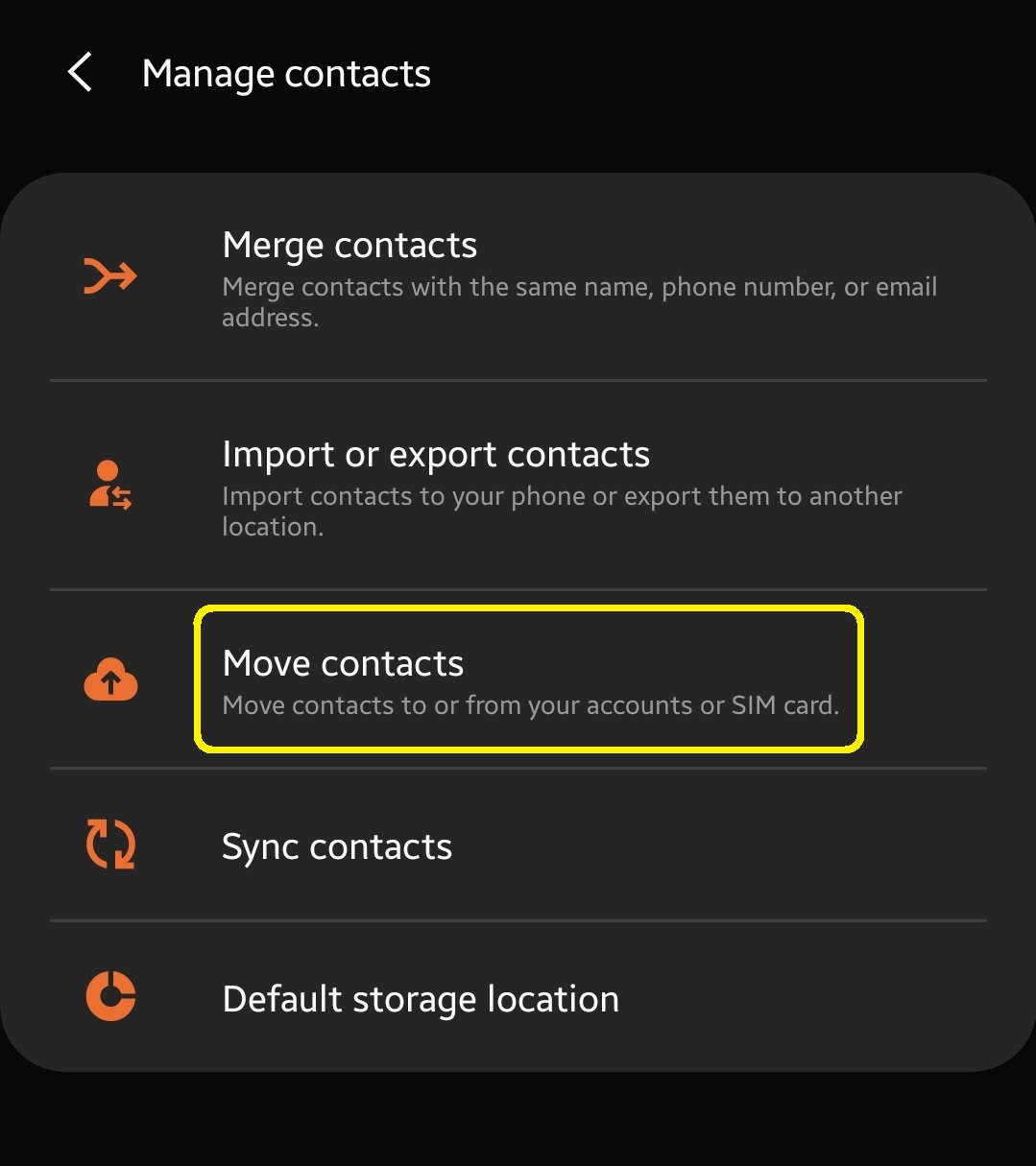 Move contacts