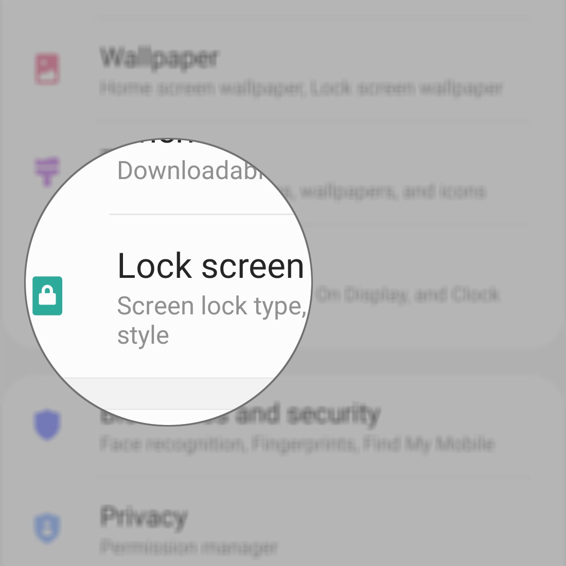 galaxy s20 lock screen settings