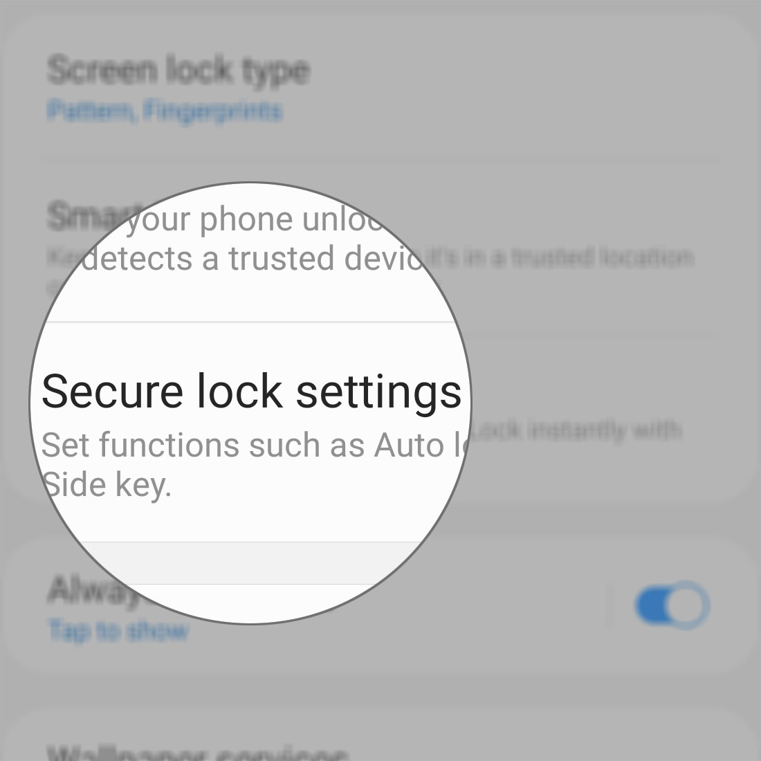 secure lock settings