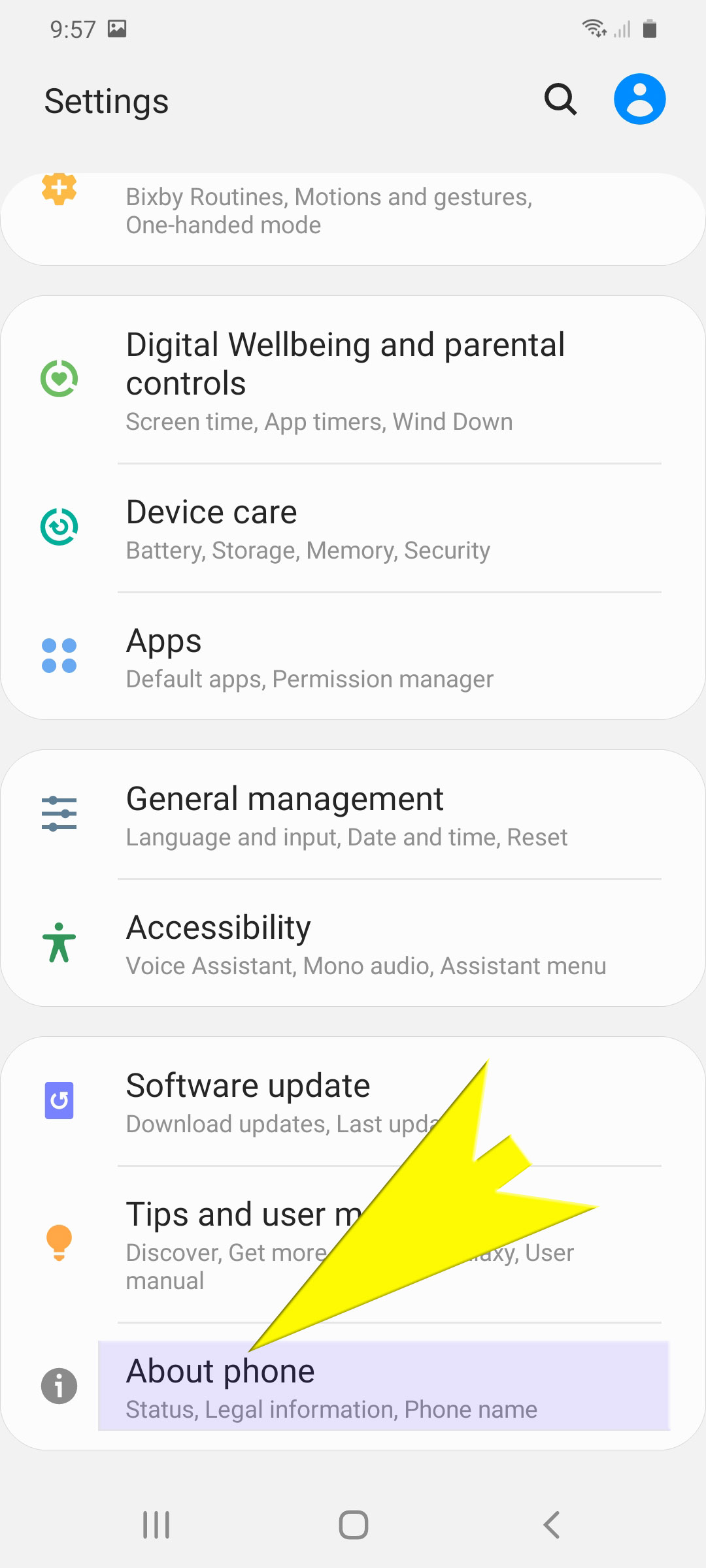 activate developer mode on galaxy s20 - about phone menu