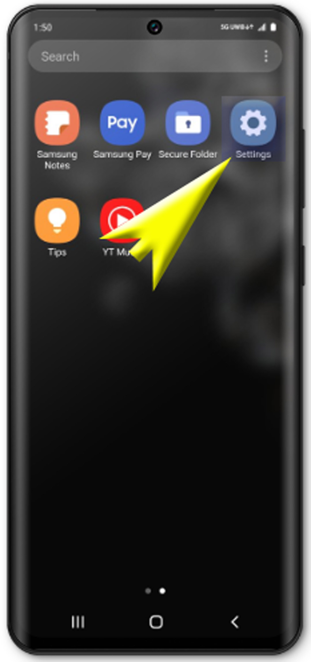 connect galaxy s20 to internet using mobile data - open settings app