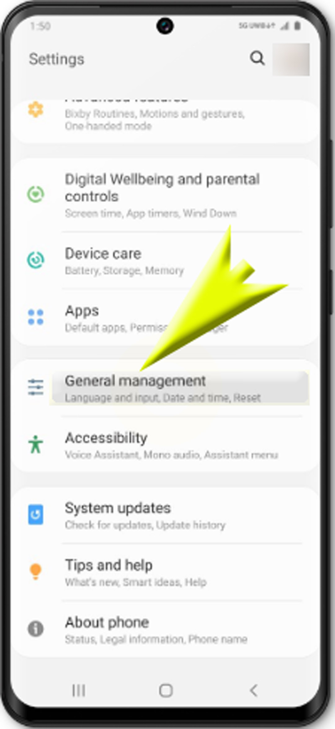 fix network problems on galaxy s20 - general management settings