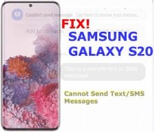 how to fix galaxy s20 cannot send text sms messages