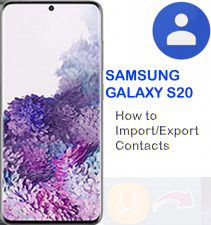how to import and export contacts on galaxy s20