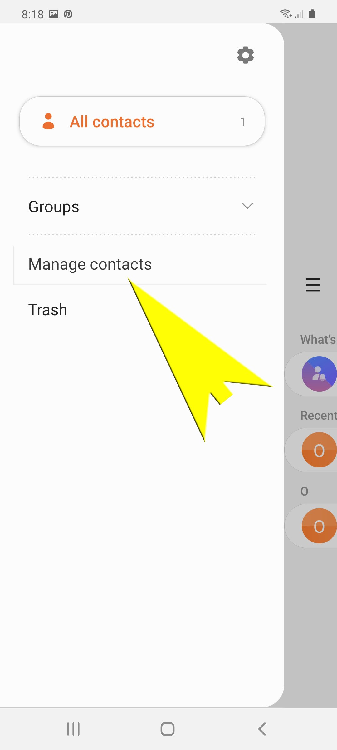 import export contacts on galaxy s20 - manage contacts