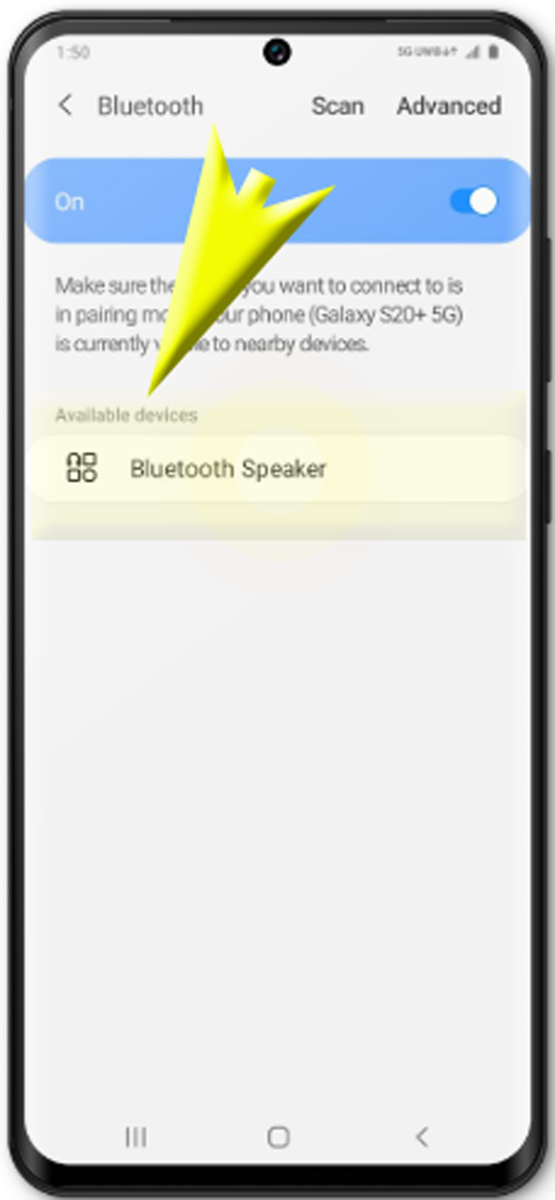 pair galaxy s20 with bluetooth devices - available bluetooth devices