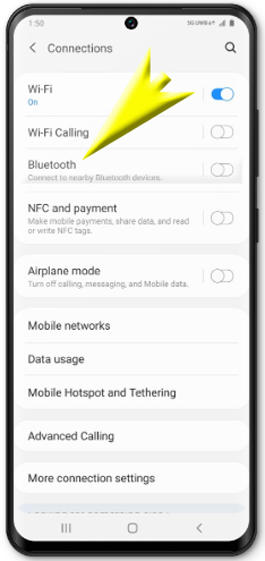 pair galaxy s20 with bluetooth devices - bluetooth settings