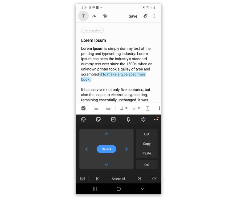 How To Use Galaxy S20 Text Editing Keyboard Feature