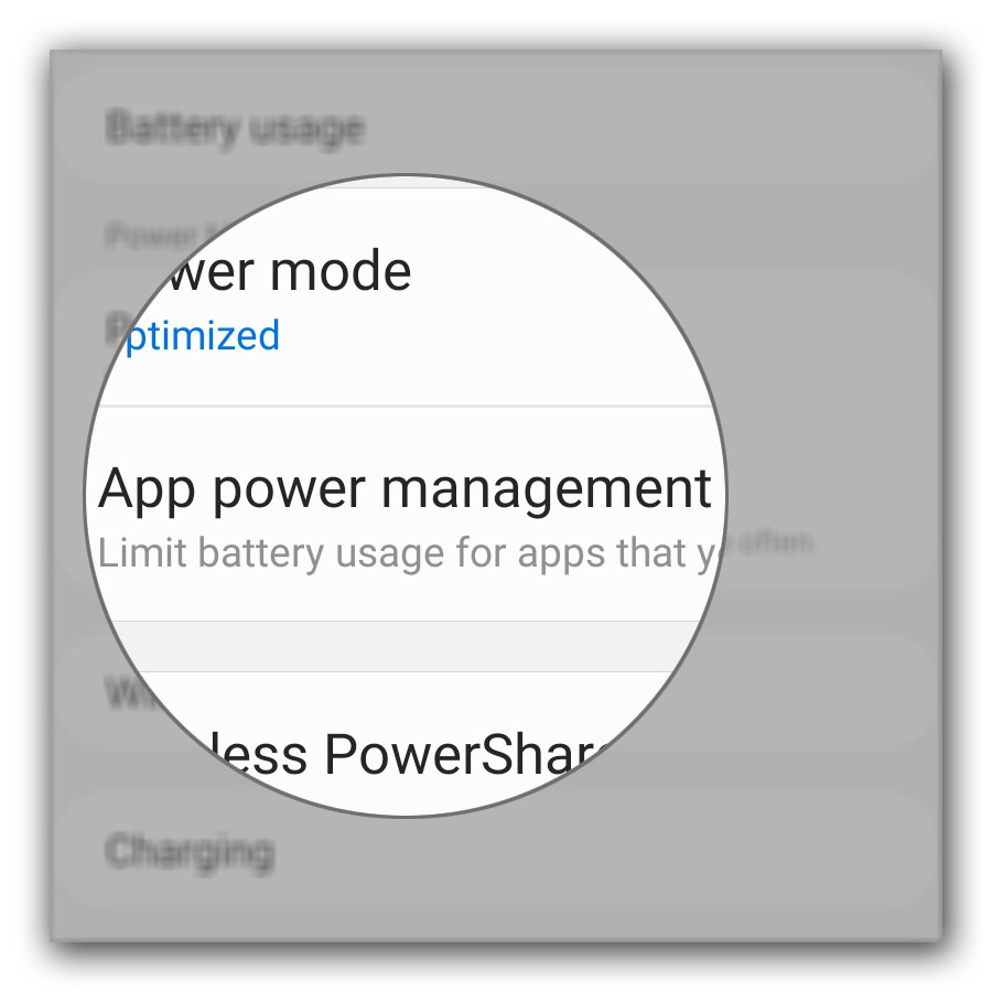 galaxy s20 app power management