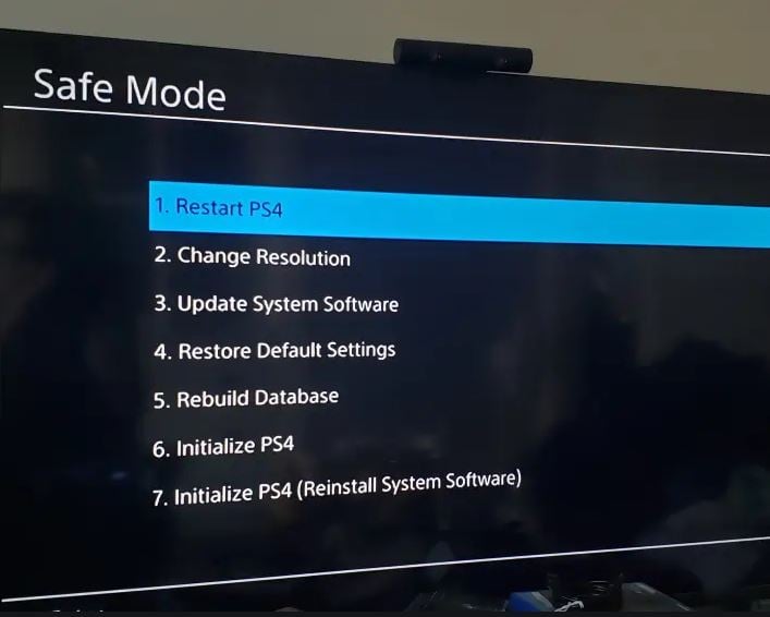 PS4 safe mode 1