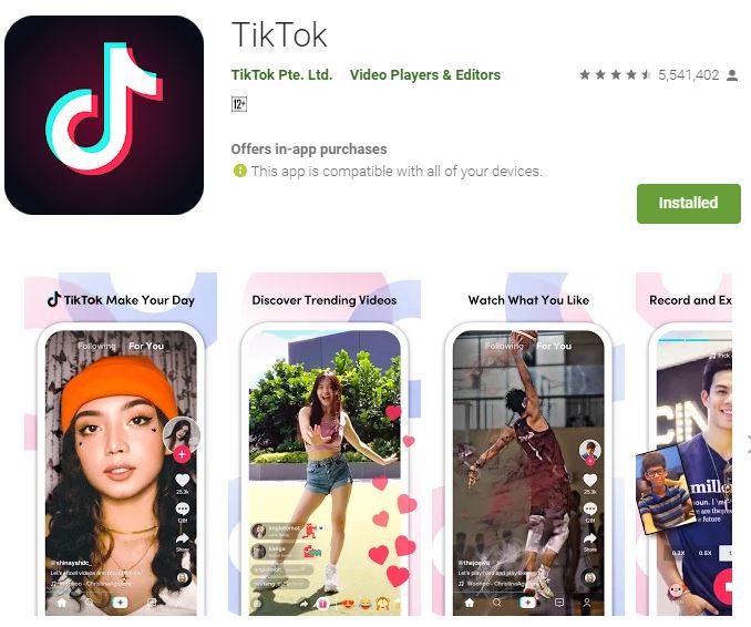 TikTok In Play Store