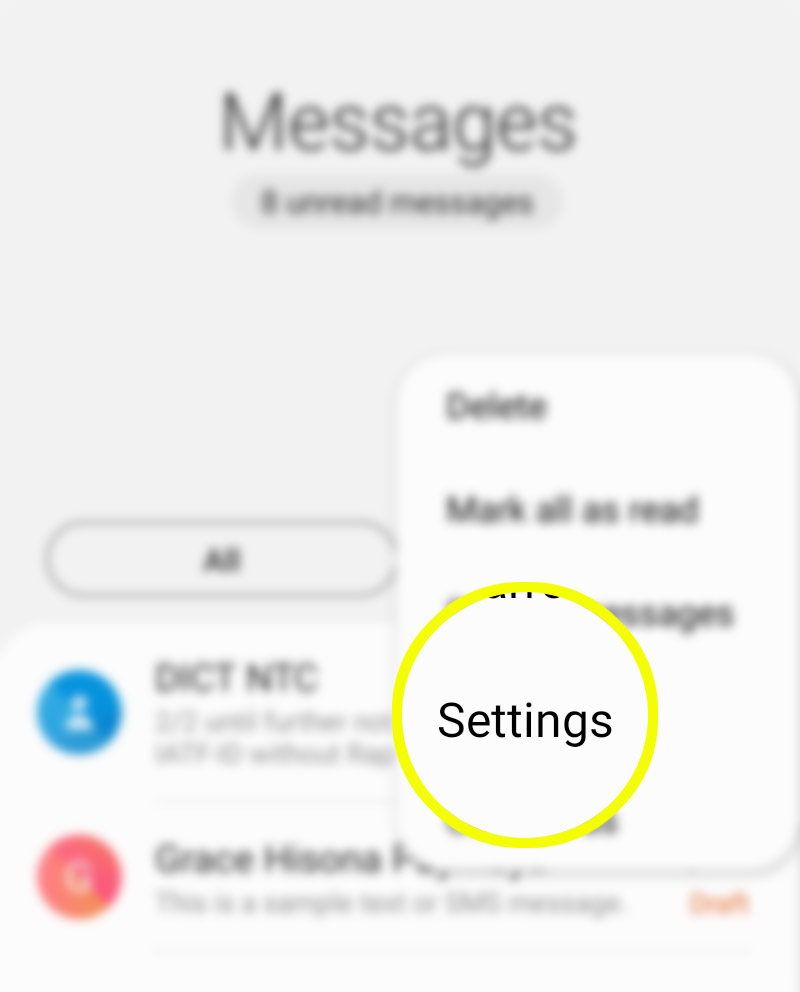 automatically delete old messages galaxy s20 - in-app settings