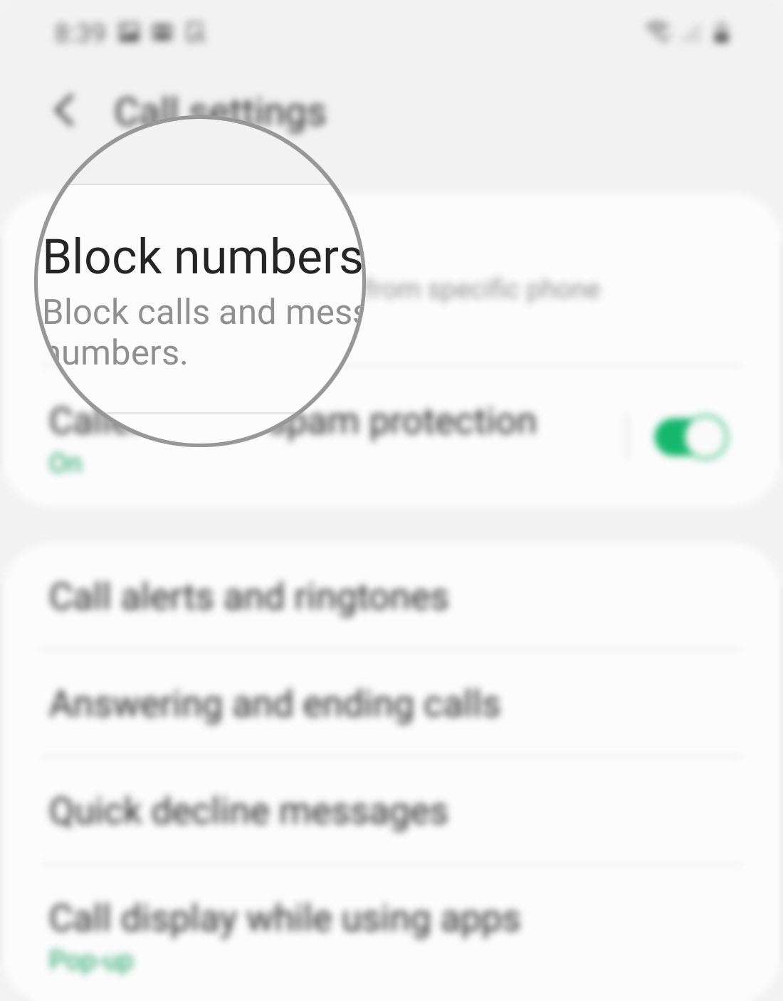 block-unblock phone number on galaxy s20- block numbers