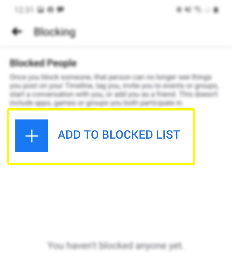 block users messages apps ap invites on galaxy s20 facebook - add to blockedlist