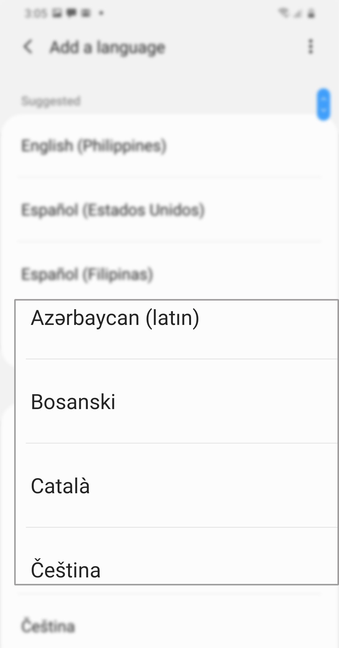 change default language on galaxy s20 - select other language