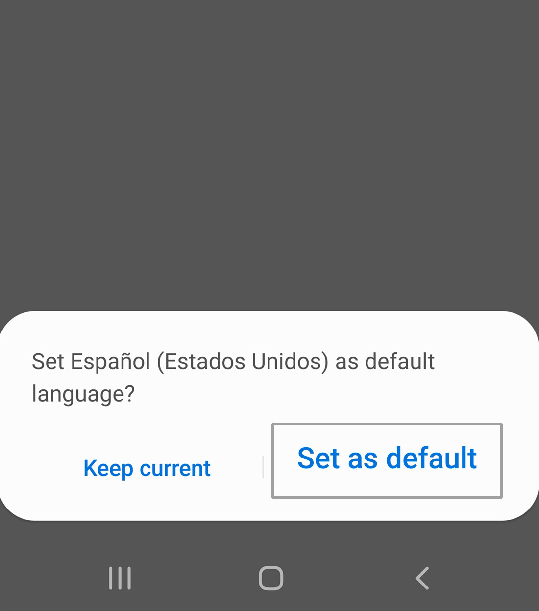 change default language on galaxy s20 - set as default confirm