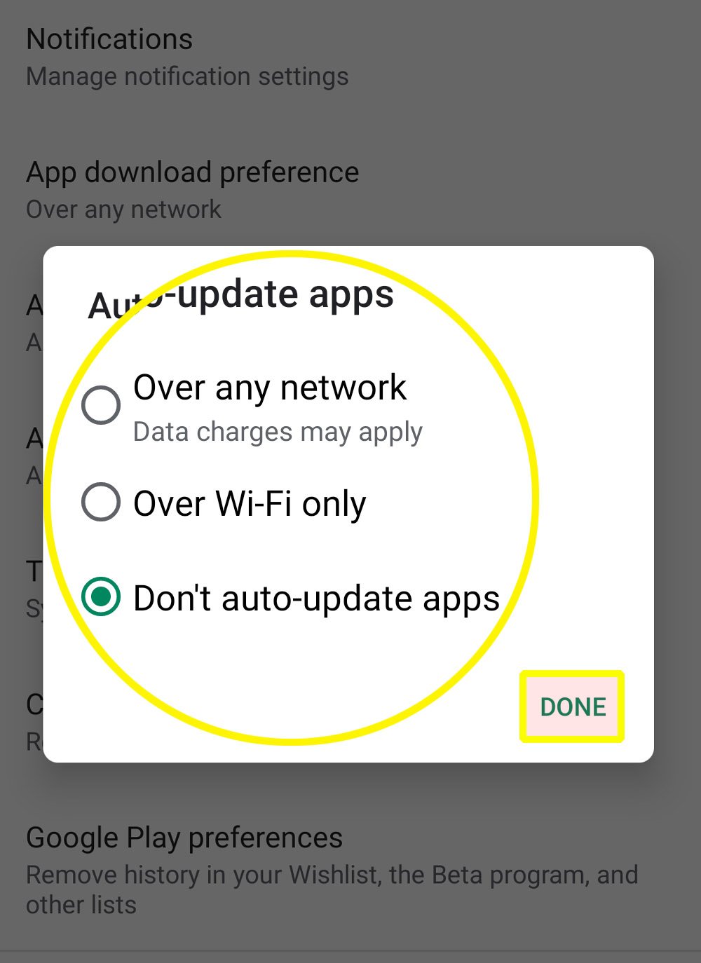 enable disable automatic app updates s20 play store - update methods
