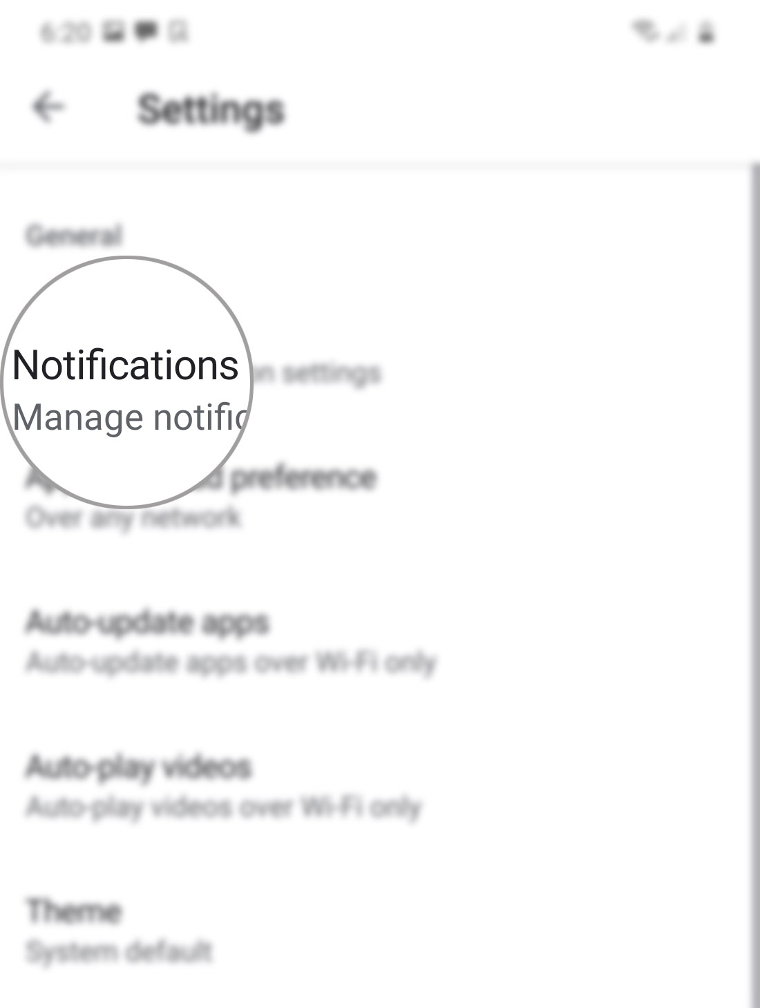 get app update notifications on galaxy s20 play store - notifications option