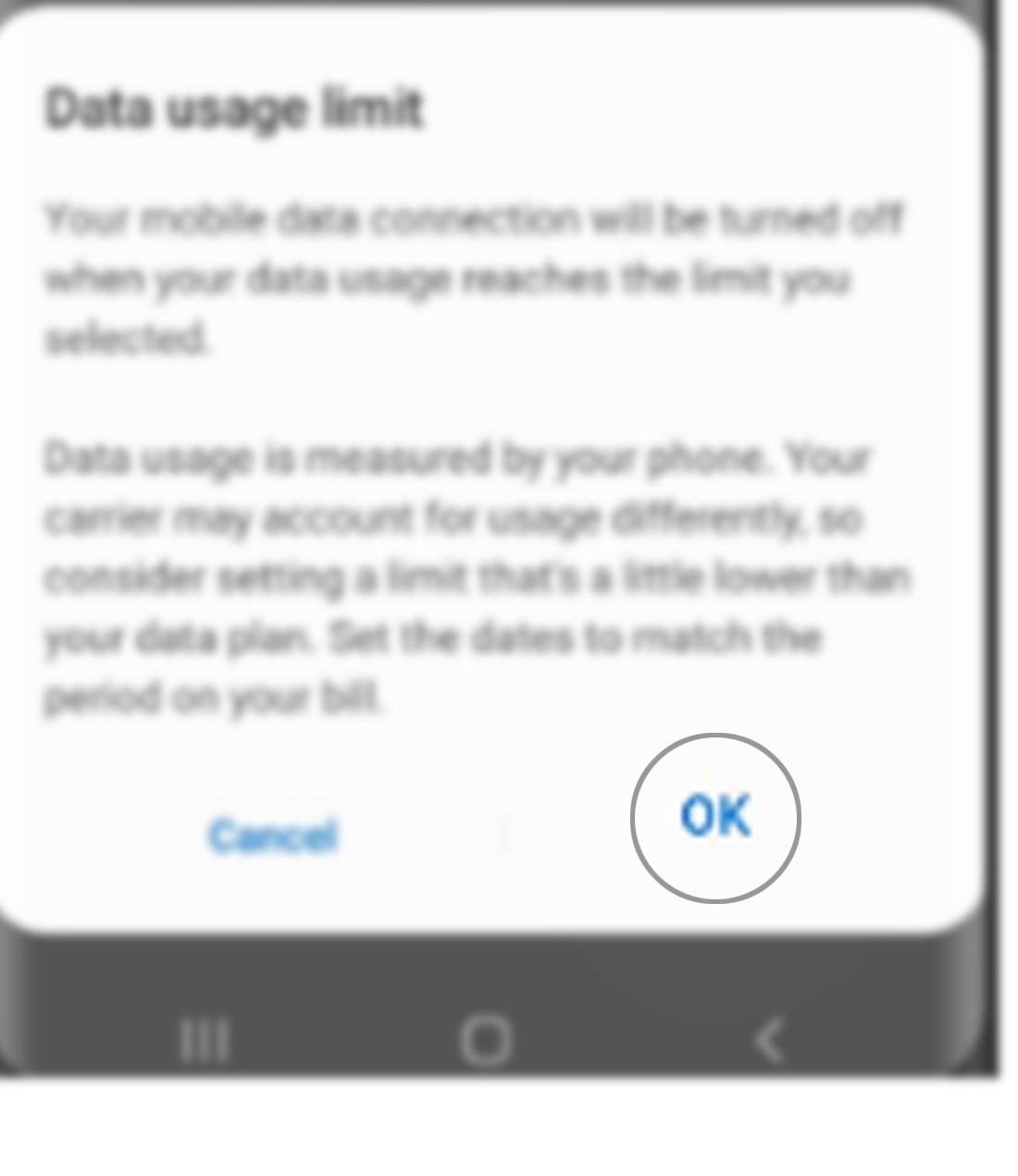 manage data usage galaxy s20 - data usage limit
