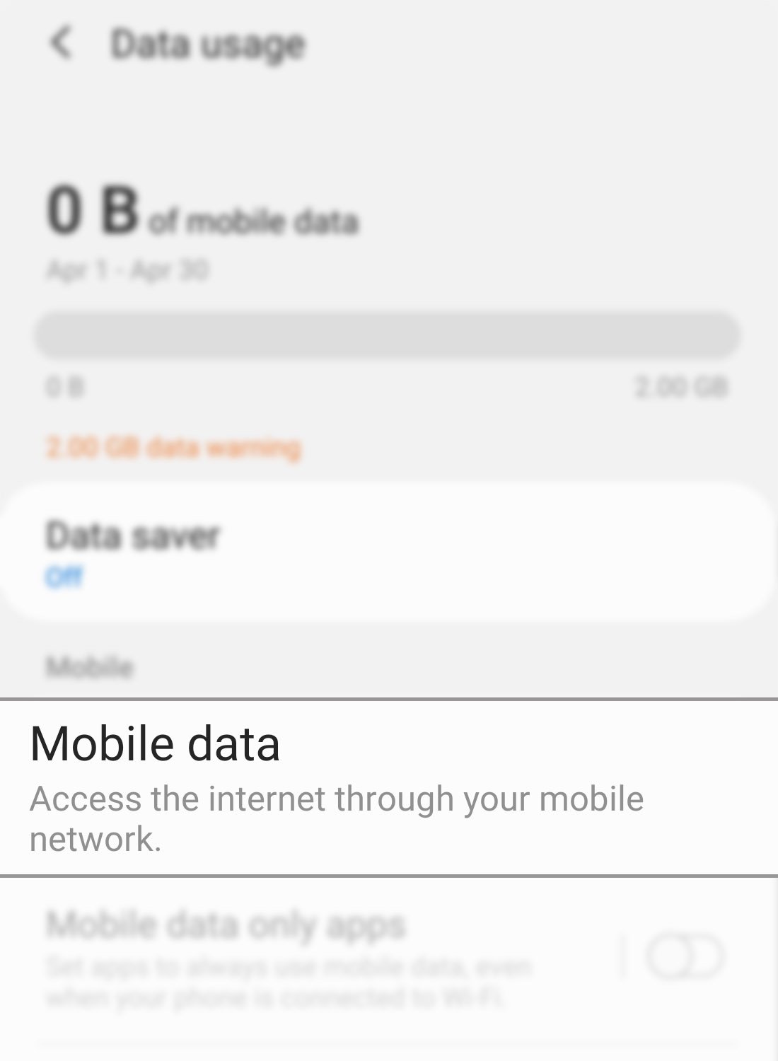 manage data usage galaxy s20 - mobile data