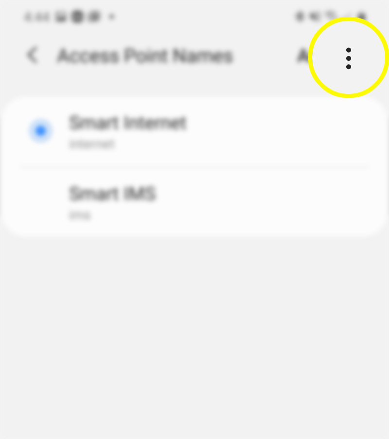 reset access point names apn settings galaxy s20 - apn quick menu