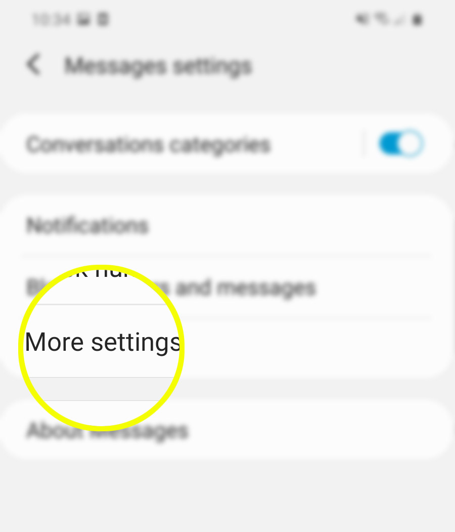 send messages on galaxy s20 as group conversations - more settings