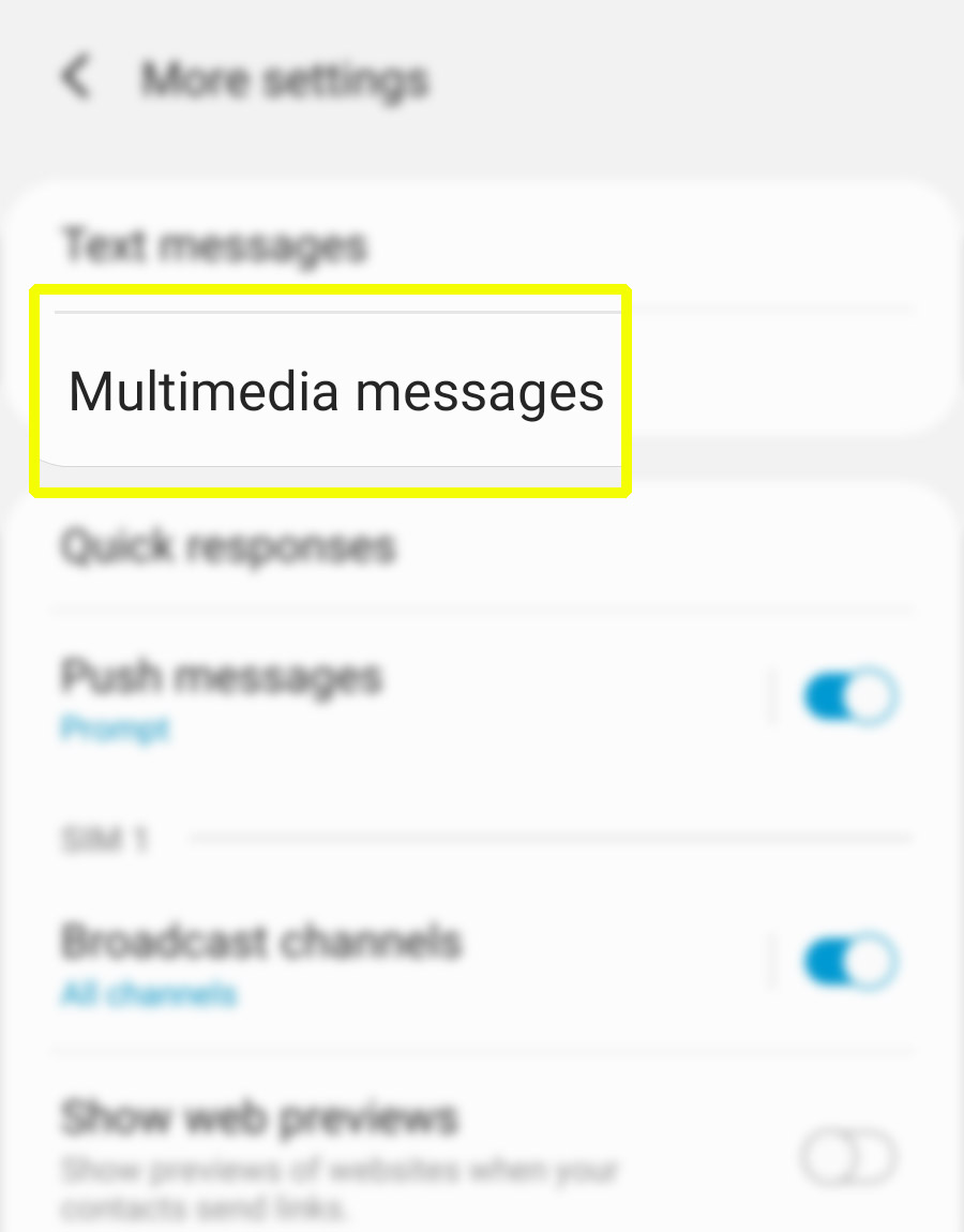 send messages on galaxy s20 as group conversations - multimedia messages