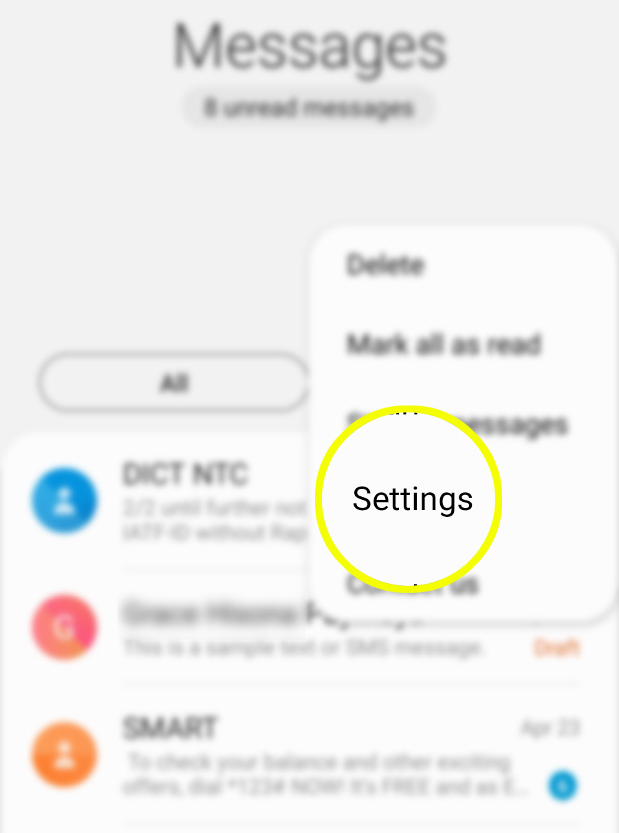 send messages on galaxy s20 as group conversations - settings